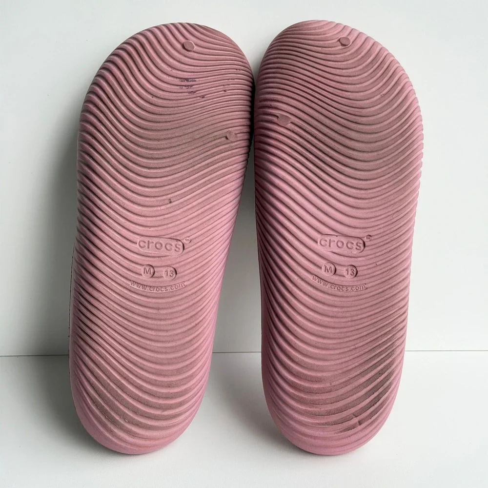 Crocs Mellow Recovery Slides Mens 13 Pink Comfort LightRide Foam Sandals